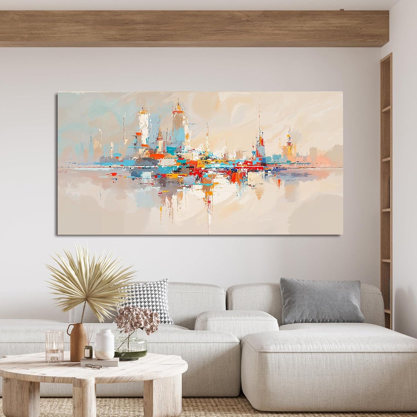 Canvas Wall Art Decor Large Wall Art Pictures for Living Room Abstract Canvas Art Wall Decor Modern Artwork for Walls Oversized Colorful Abstract Wall Art Decorations Bedroom Home Wall Decor 29" X 58"