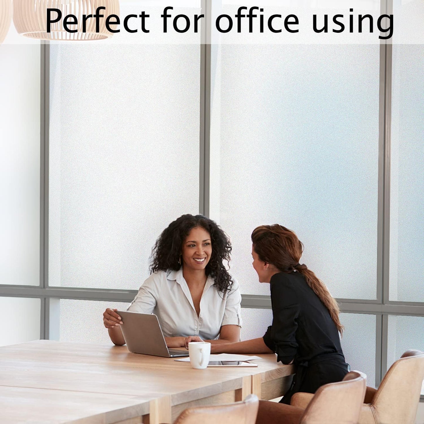 HIDBEA Frosted Window Privacy Film Heat Control UV Blocking, Static Cling Non-Adhesive Reusable Door coverings for Bathroom Home Office (Frosted 45.2 Inch x 19.6 Feet)