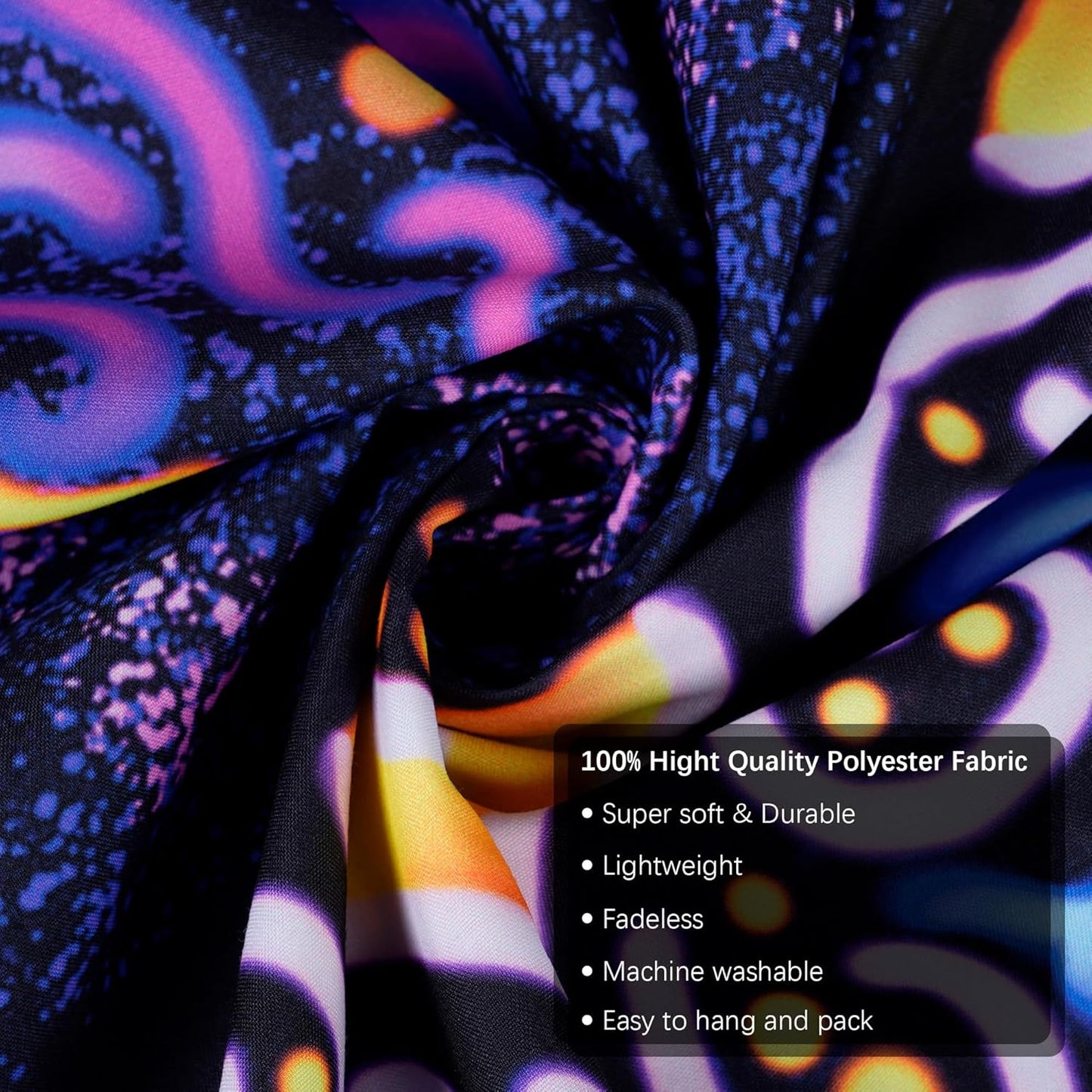 OSVINO Blacklight Trippy Mandala Tapestry 79"x59" UV Reactive Fantasy Tapestry Aesthetic Wall Decor for Living Room Bedroom Boho Wall Hanging