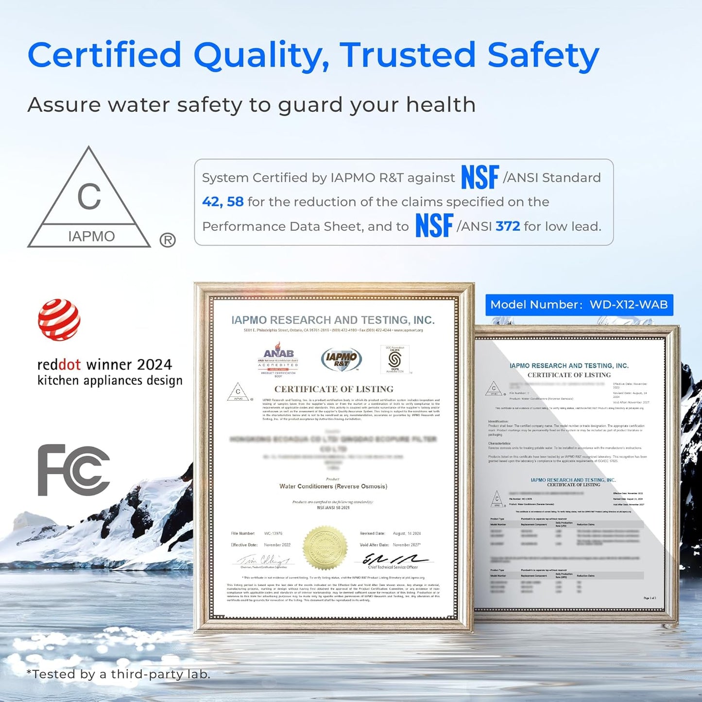 Waterdrop X12-Alkaline Mineral pH+ Tankless Reverse Osmosis System, NSF/ANSI 42&58&372 Certified, 1200 GPD RO Water Filter System, 11-Stage Filtration, 3:1 Pure to Drain, UnderSink, Black Faucet