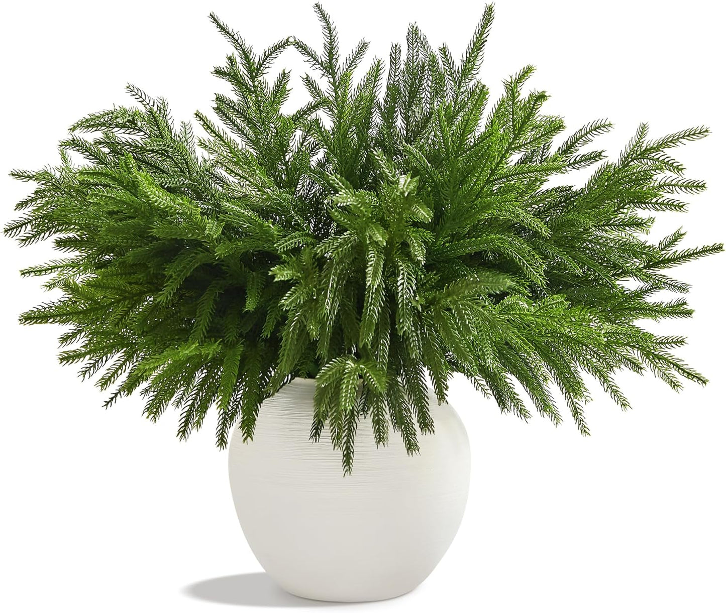 WeGuard 32 Pcs Real Touch Artificial Norfolk Pine Branches, 18 Inches Faux Cedar Pine Stem Fake Christmas Greenery Picks for Vase DIY Garland Wreath Christmas Decor Home Decor