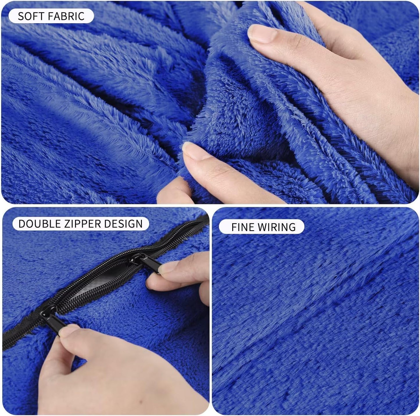 Bean Bag Chair for Adults 6FT,Soft Removable Cover for Teens/Girls Bedroom,Fluffy Giant Round Floor Beanbag Lounger Chairs (No Filler,Sapphire)