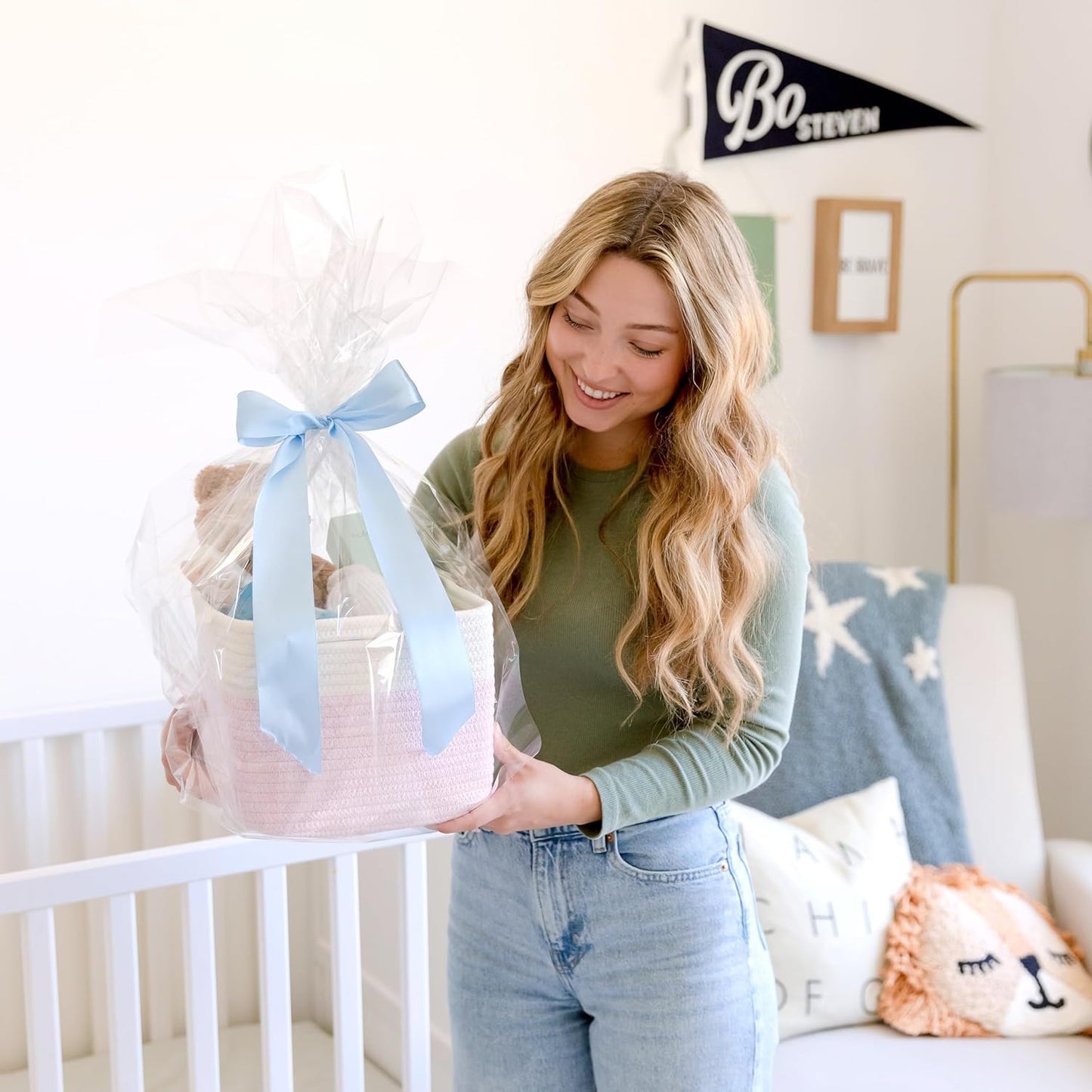 NaturalCozy Storage Cubes 9”x9”x7”Cotton Rope Woven Baskets for Organizing 3-Pack | 9 Inch Cube Storage Bin | Small Basket for Shelf Nursery, Pantry, Decorative Plant, Bathroom Closet, Toy Gift