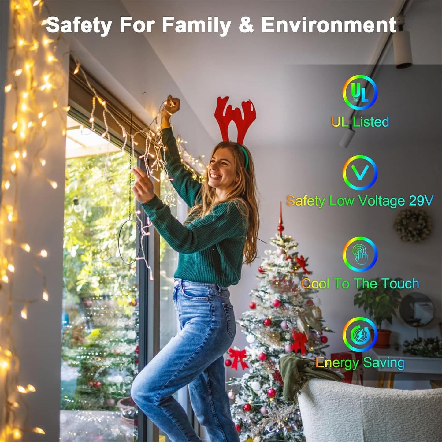 132FT 1332 LED Outdoor Christmas Lights - 296 Ice Drops, 12 Pro Modes with Timer Memory & Brightness, Waterproof Hanging Ice String Light for Holiday Wedding Garden Fence House Decor (Warm White)