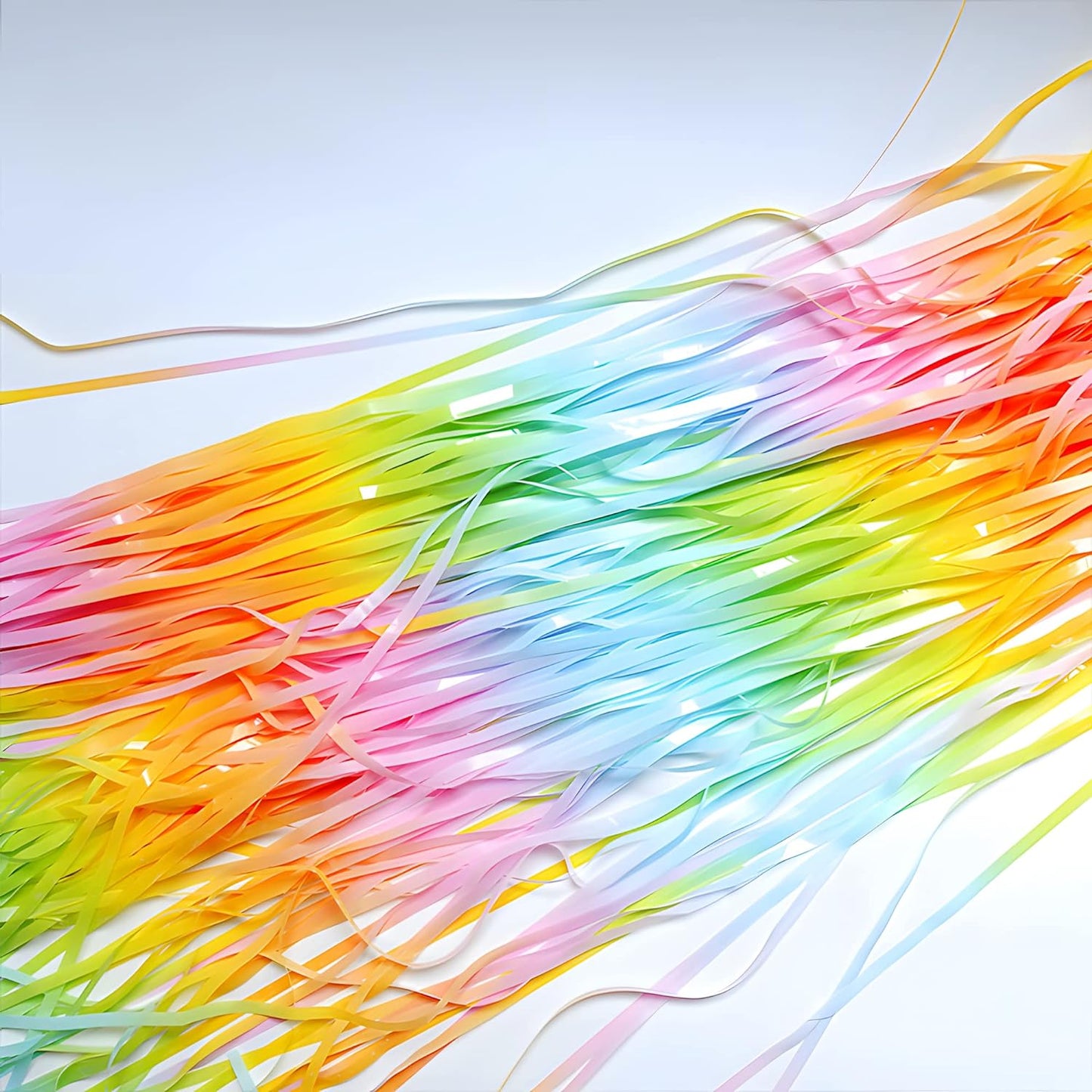 Gradient Pastel Foil Fringe Curtain - GREATRIL Pastel Color Backdrop Streamers for Kids Party/Classroom/Unicorn/Princess/Christmas Party Decorations (2 Pack)