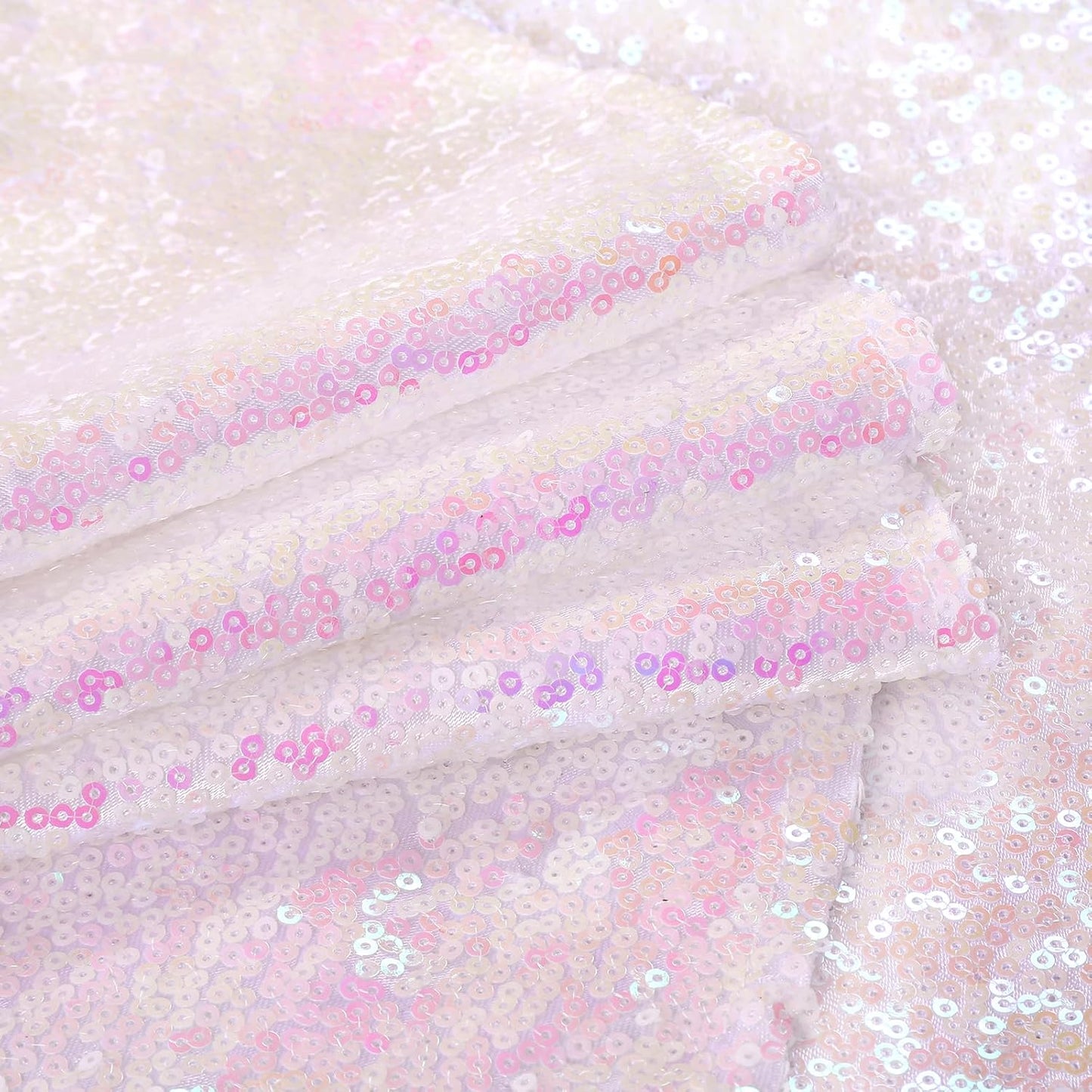 Large Christmas Tree Skirt 48 inches Sequin Tree Skirt Glitter Xmas Holiday Decoration Iridescent White