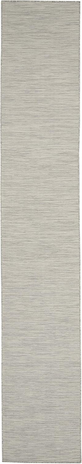 Nourison Positano Indoor/Outdoor Light Grey 2'2" x 10' Area Rug, Easy Cleaning, Non Shedding, Bed Room, Living Room, Dining Room, Backyard, Deck, Patio (2x10)