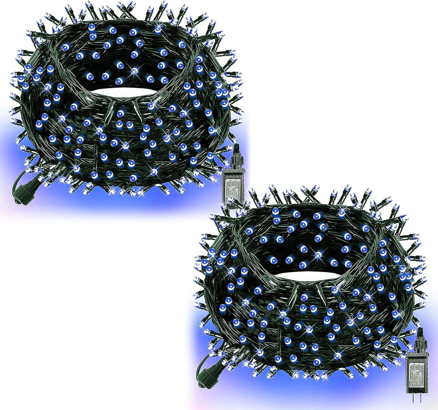 Dazzle Bright 132FT 400 LED Christmas Lights, Christmas String Lights Plug in with 8 Modes, Waterproof Christmas Decorations for Xmas Indoor Outdoor Party Home Tree Decor, Blue