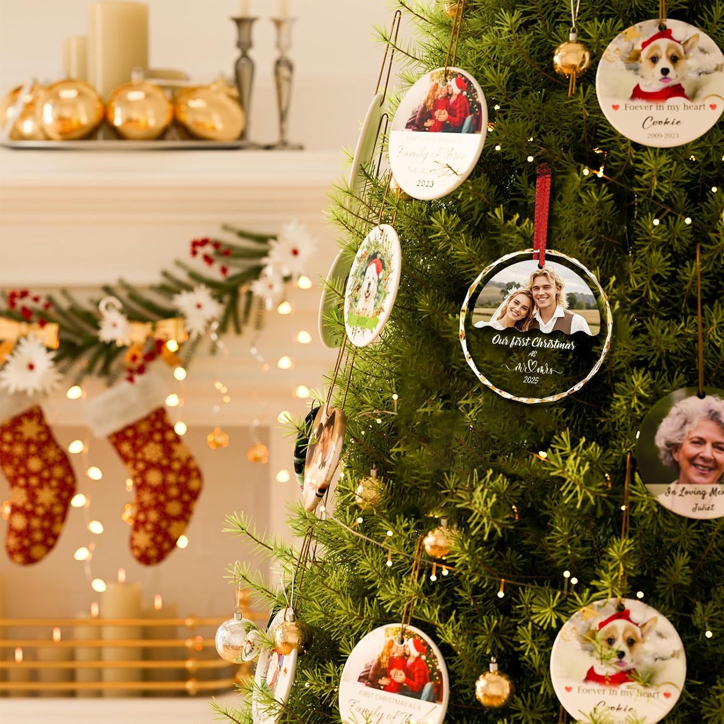 Bemaystar Personalized Wedding Gifts for Couples,First Christmas Married Ornaments 2025,Bridal Shower Gifts for Bride