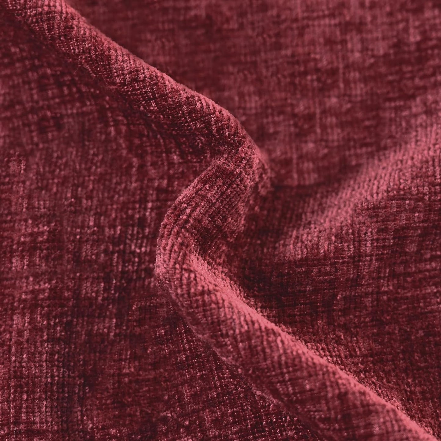 CaliTime Throw Pillow Covers Decorative 22 X 22 Inches Pack of 2 Cozy Chenille Cushion Cases for Couch Sofa Bed Living Room Home Burgundy