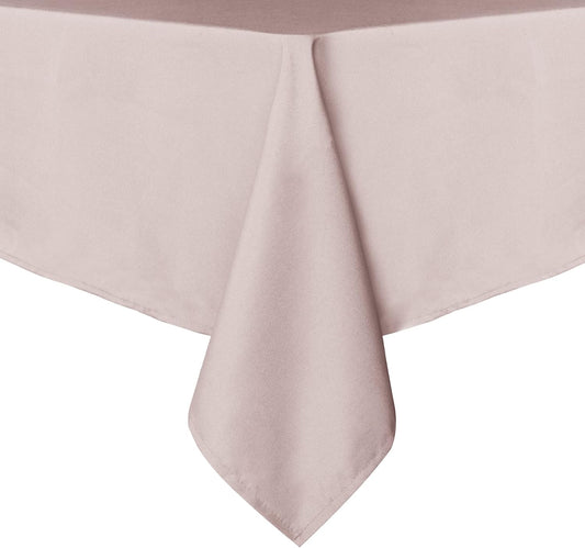 sancua Rectangle Tablecloth - 70 x 108 Inch - Stain and Wrinkle Resistant Washable Polyester Table Cloth, Decorative Fabric Table Cover for Dining Tables, Buffet Parties and Camping, Blush