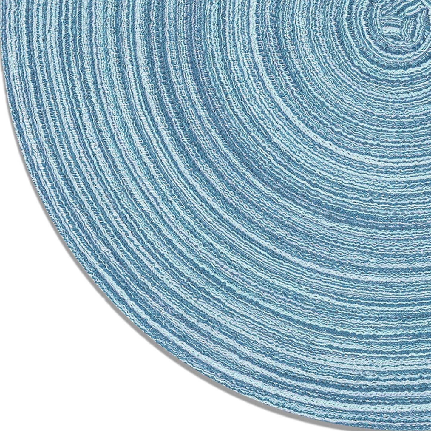 AHHFSMEI Round Braided Placemats Set of 6 Round Table Mats for Dining Tables Natural Woven Heat Resistant Place mats 15 Inch (Sky Blue)