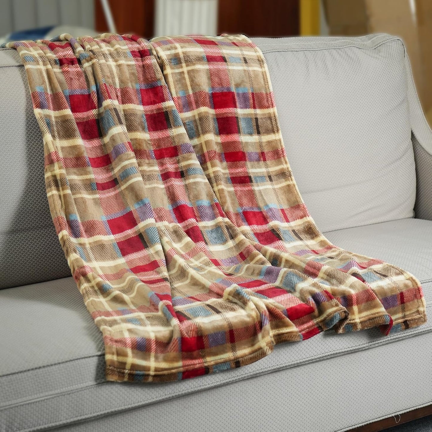 MERRYLIFE Throw Blanket Plaid| Ultra-Plush Soft Colorful | Decorative Couch Travel Love Urban Throw Blanket(40" 50", Love Urban)