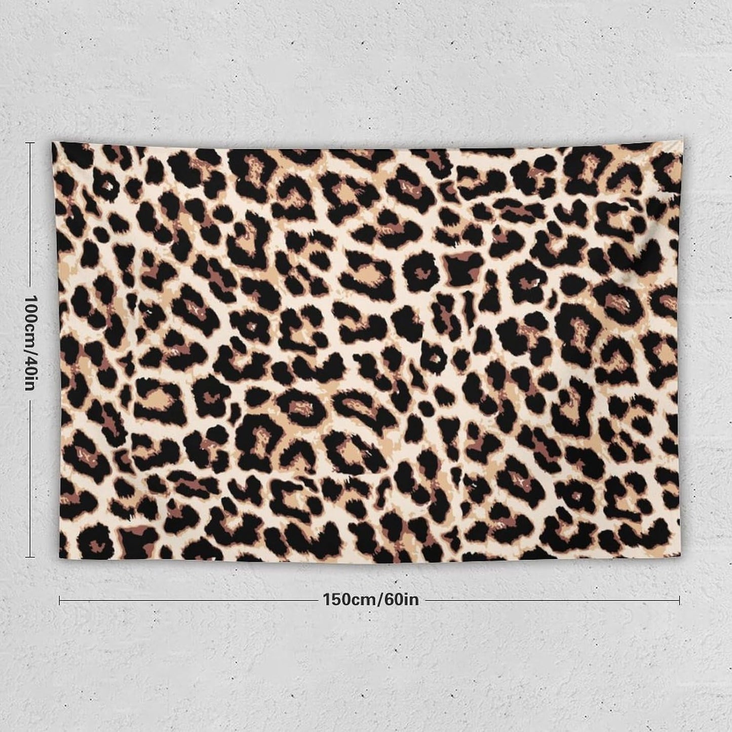 HZOHNAGO Leopard Print Tapestry Rustic Brown Leopard Wild Animal Printed Wall Tapestry Painting Wall Hanging for Bedroom Living Room Dorm 60" W x 40" H