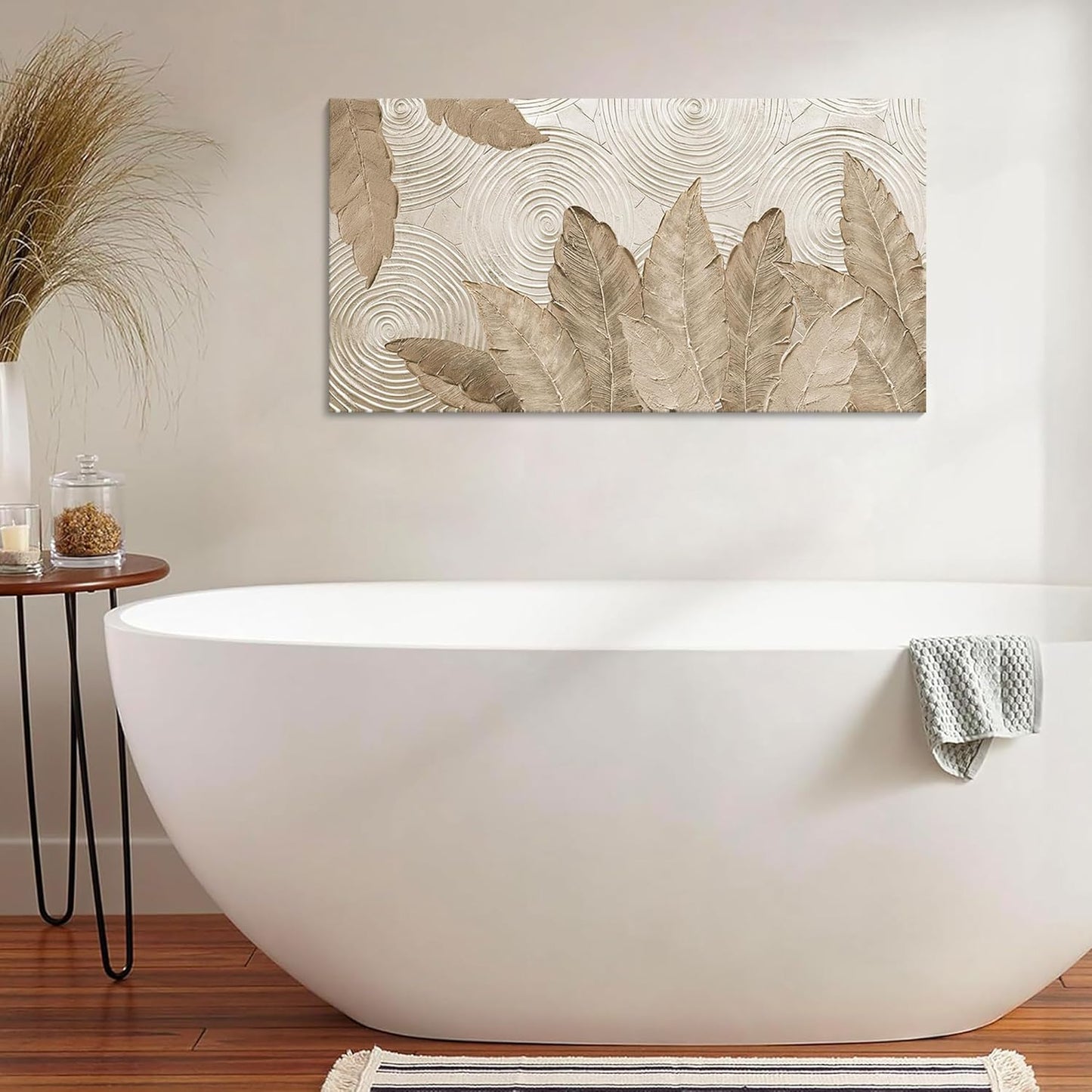 Minimalist & Modern Art for Bedroom Decor Framed Abstract Artwork for Walls Neutral & Contemporary Beige Wall art - Artwork for Living Room and Boho Style Large Abstract Wall Art 20×40IN