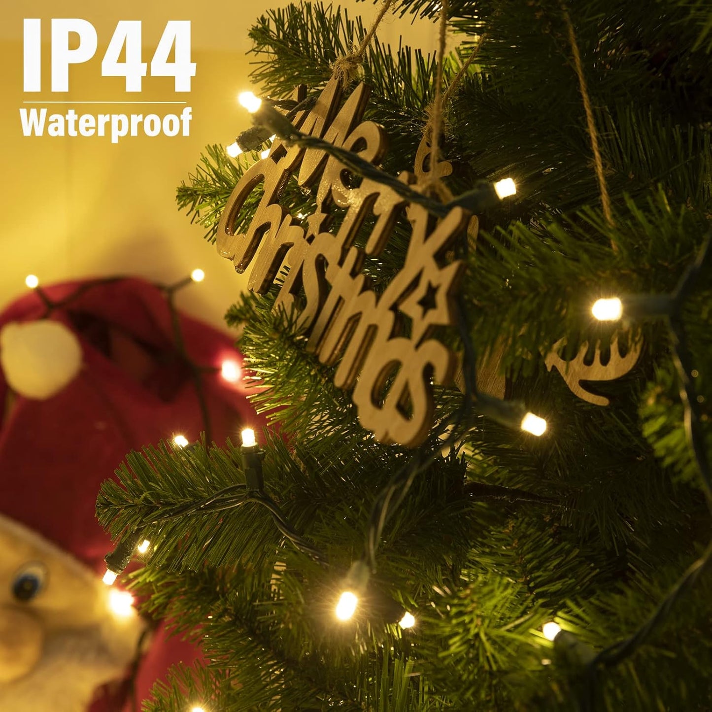 Christmas LED Mini String Lights, 28Feet 100LEDs Mini Lights for Christmas Tree, UL Listed Christma Lights Set Waterproof Plug in for Outdoor Indoor Wreath Roof Garland Holiday Decoration, Warm White