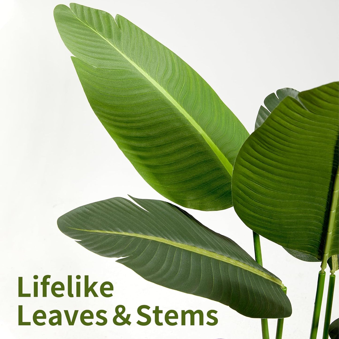 Worth Garden 59in Artificial Bird of Paradise Plant 4.9ft, Large Faux Tropical Tree for Office and Home, Lifelike Greenery for Indoor and Outdoor Spaces