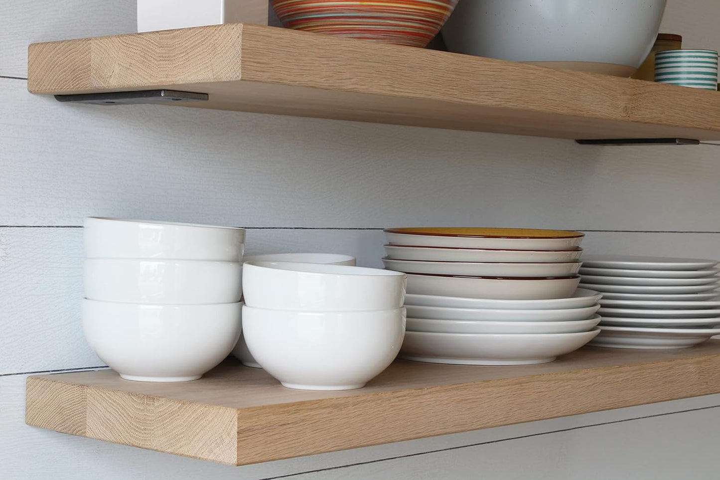 Urban Legacy Unfinished White Oak Deep Floating Shelves | Easy to Install Accent Modern Floating Shelves with Floating Shelf Brackets| Set of 2 (48" x 11" x 2")