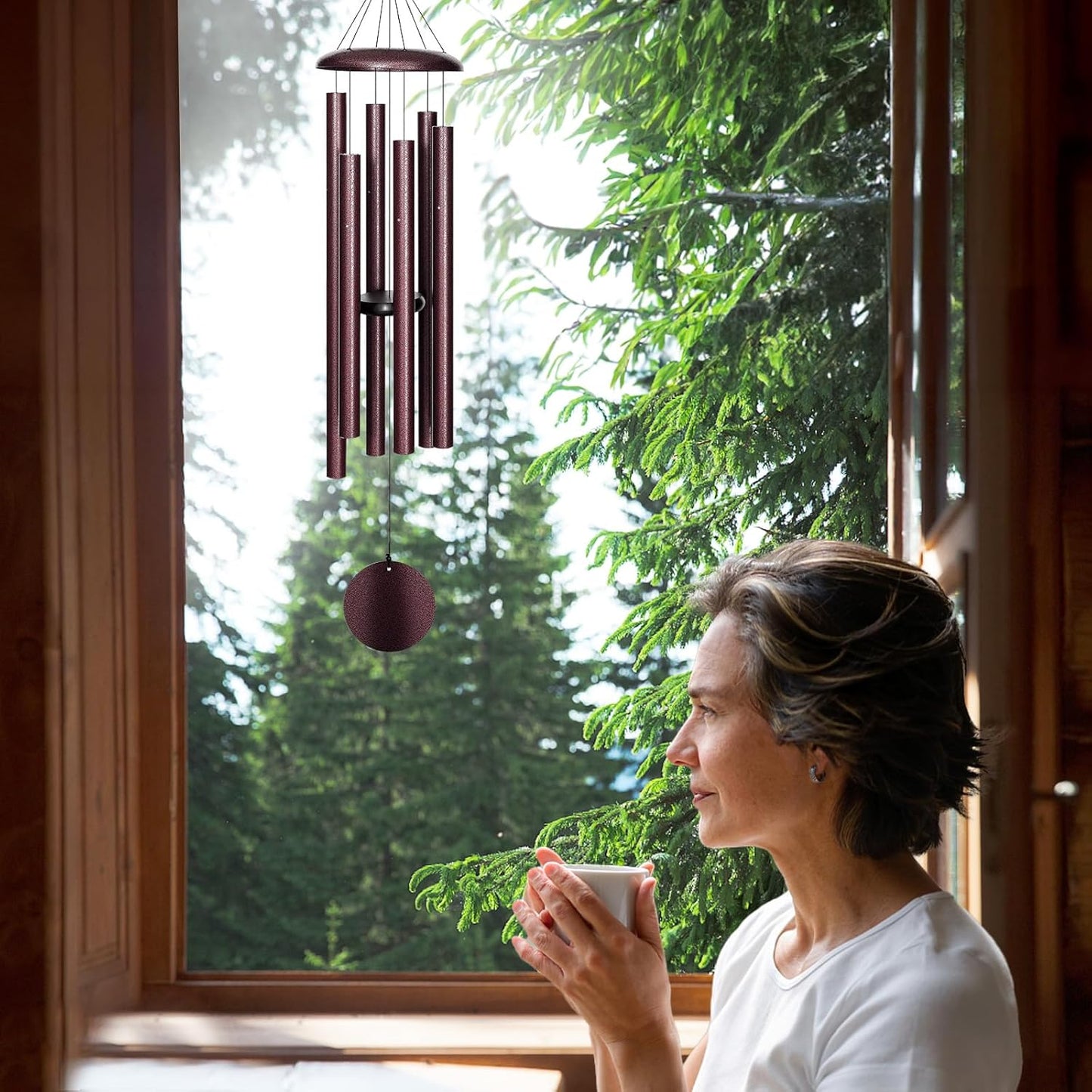 45'' Large Wind Chimes for Outside with Deep Tone, Wind Chimes Outdoor Garden & Patio Hanging Décor, Sympathy Gifts. Bronze