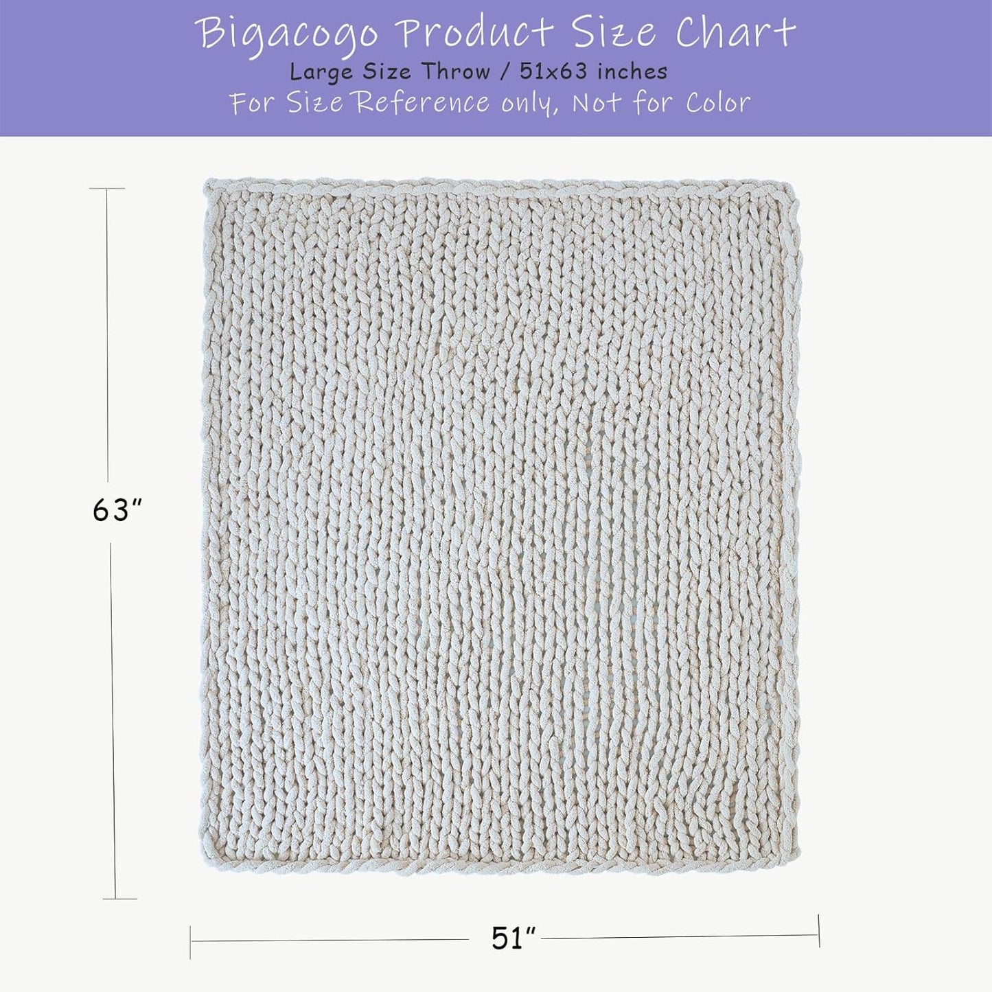 Bigacogo Chunky Knit Throw Blanket for Couch, 51x63 inches, 100% Hand Knitted with Thick Jumbo Chenille Yarn, Cozy Soft Large Rope Knot Cable Crochet Blankets for Sofa Bed Living Room, Peach Fuzz