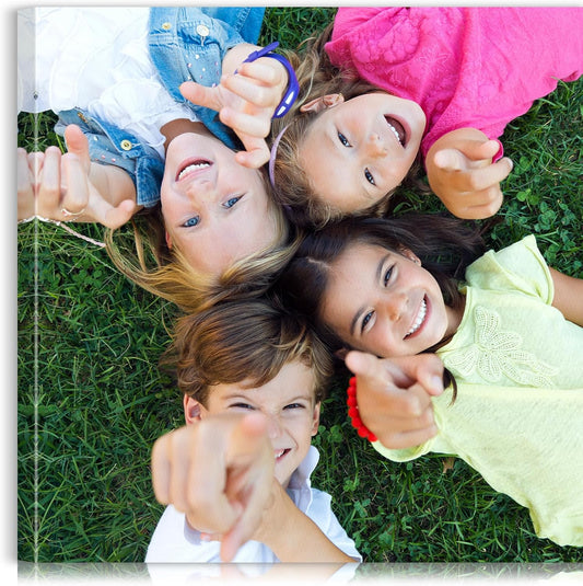 Custom Canvas Prints with Your Photos - Personalized Pictures Print, Customized Photo Gifts, Wall Art Poster Canvas Printing for Wedding, Family, Baby, Pets, Home Office Decor, Wrapped Frame 16x16