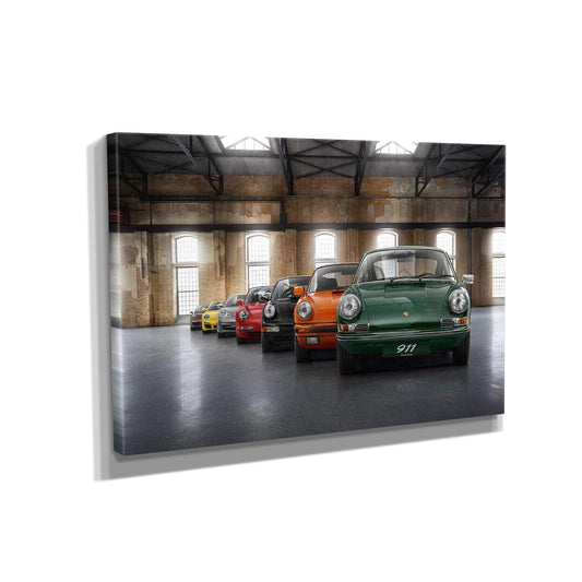 Porsche Car 911 Color Revolution Canvas Art Print Picture Wall Home Decor - Various Sizes (24in x 18in Gallery Wrapped)