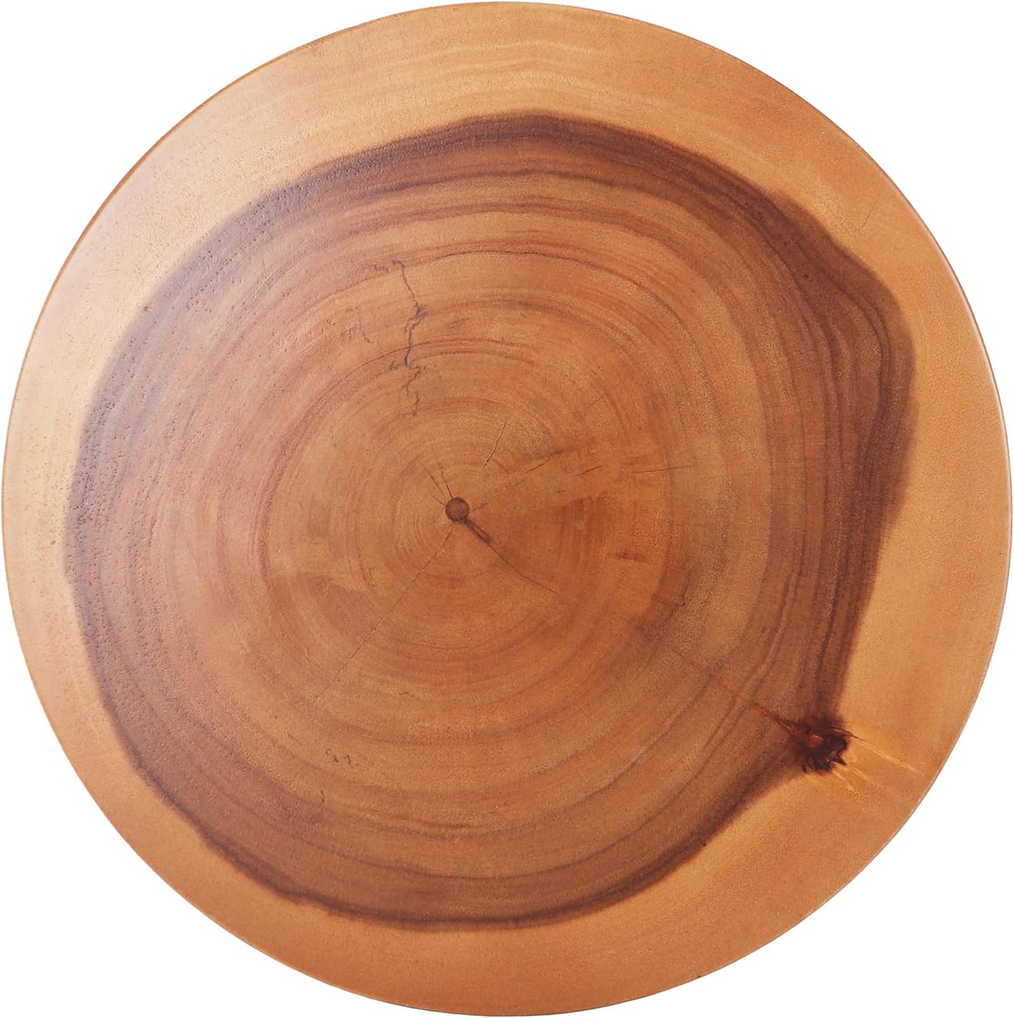 Rutledge & King Creston Wood End Table - Small Round Side Table - Suar Wood Side Table - Round Nightstand/Small Accent Table - Round End Tables Living Room - Wooden Side Table