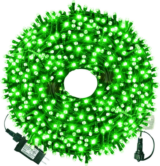 XTF2015 105ft 300 LED Christmas String Lights, End to End Plug 8 Modes Christmas Lights UL Certified Outdoor Indoor Fairy Light Tree, Patio, Garden, Party, Wedding, Holiday (Green)