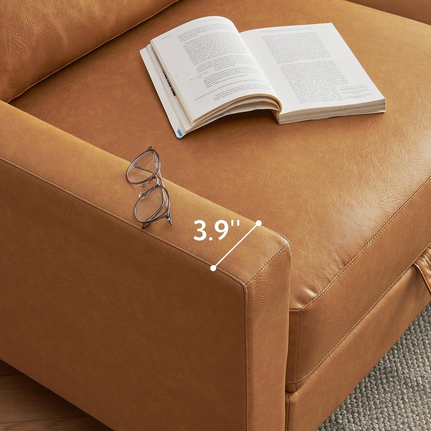 U Shape Sectionals Sofa Couch with Storage, Faux Leather 10 Seater Sofa, Big Comfy Couch, Large Sectionals for Big Space, House, Office, Tan