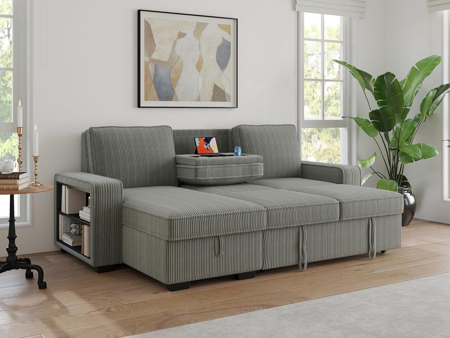 91-inch Reversible Sectional Sleeper