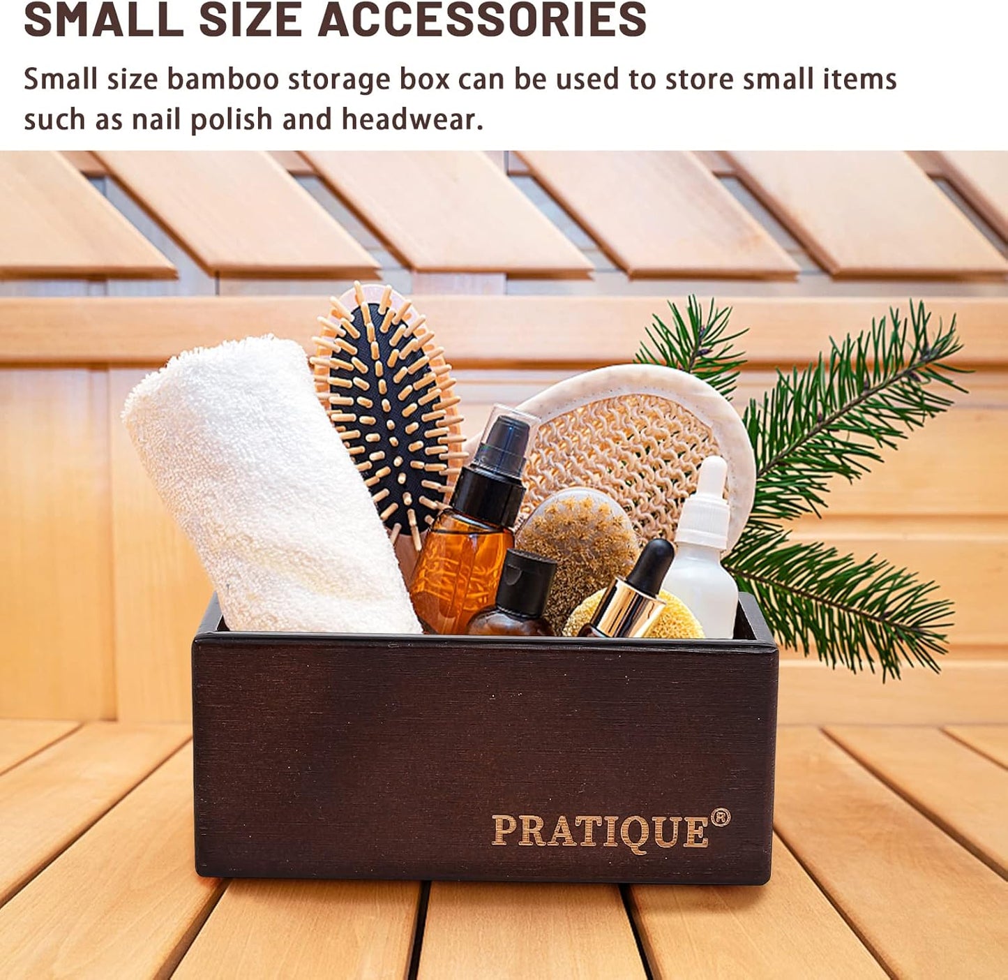 Bamboo Drawer Organizer - Kitchen Utensil Organizer Silverware Tray Cutlery Holder，Office Desk Supplies and Accessories,8.9 * 5.9 * 2.6,Nut-brown