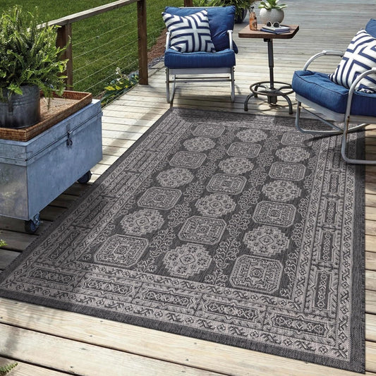 Keen Home Design Terrace Outdoor Area Rug - 8x10 Washable Indoor/Outdoor Rug for Patio, Kitchen, Balcony, Beach, Garden, Deck and Porch, Size: 7'7"x10'