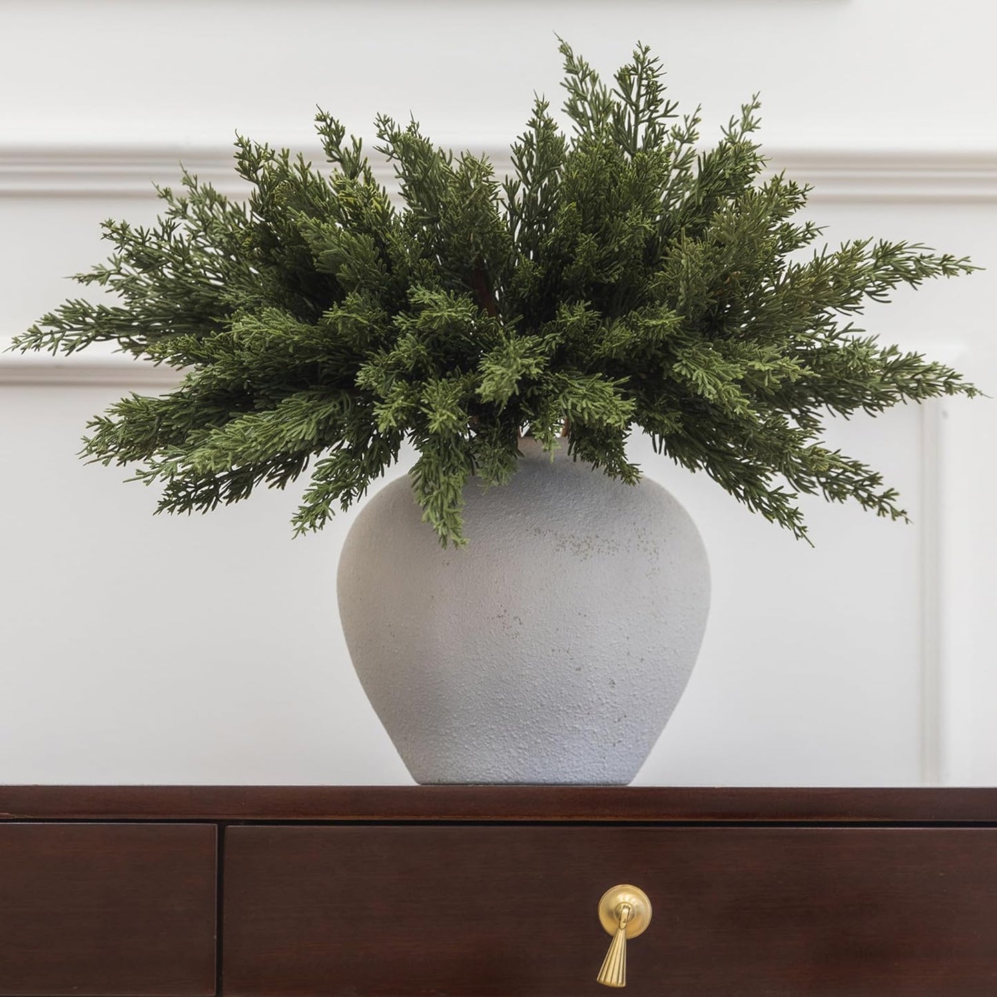 MISSPIN 12 Pcs 19.5 Inches Christmas Cedar Branches, Cedar Artificial Christmas Branches DIY Crafts Faux for Xmas Indoor Outdoor Home Decor