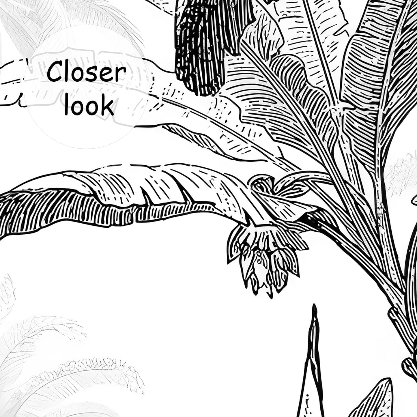 AFZEVEB-Black and White Jungle Wallpaper Hand-Painted Tree Wall murals for Bedroom 136"x96" (Not Peel and Stick)