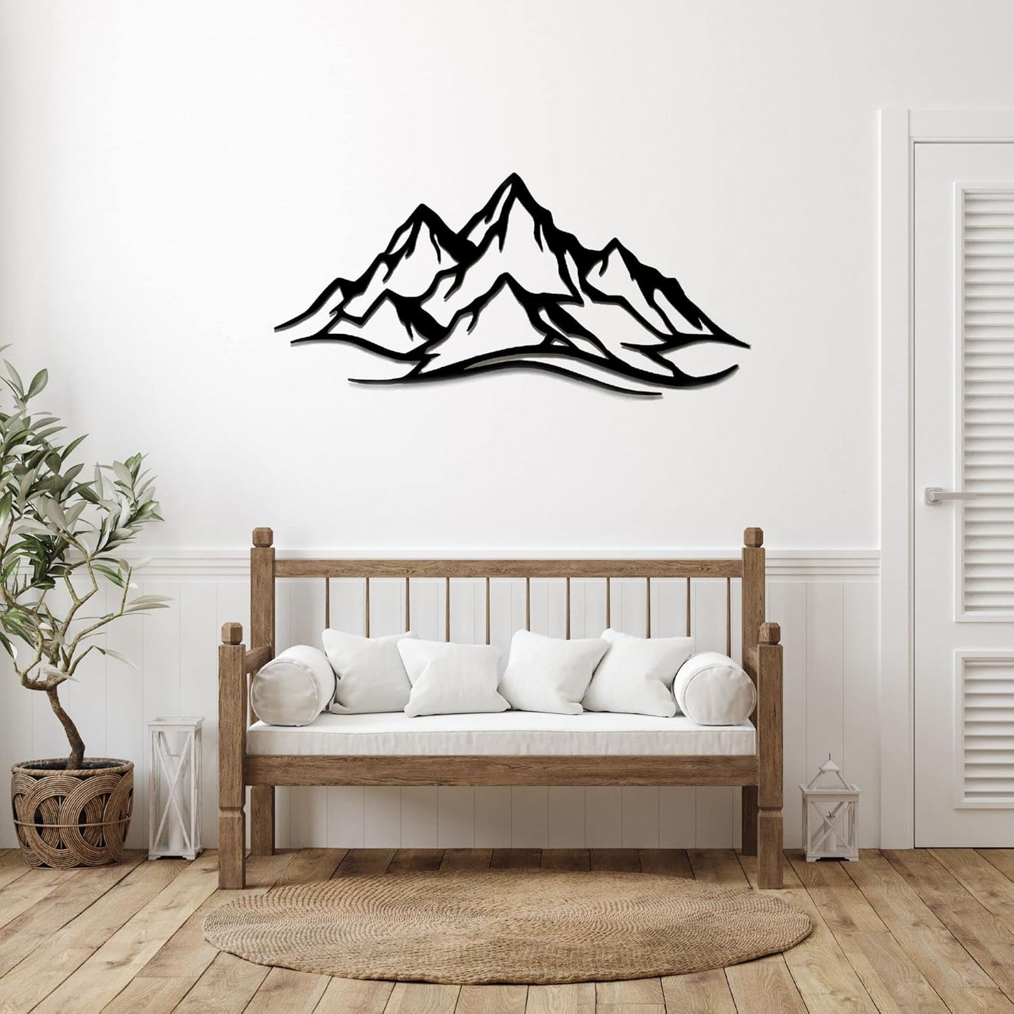 METALPLEX Mountain Range Metal Wall Art - Fade-Resistant and Rust-Free Indoor & Outdoor Aluminum Composite Wall Decor - Home Decor Wall Art For Living Room and Bedroom Decorations - Black (20" x 10")