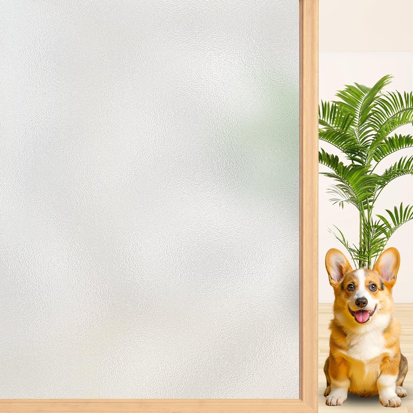 Niviy Frosted Glass Window Privacy Film 78.7 x 23.6 Inch Static Cling Bathroom Window Frosting Film Day and Night Privacy Windows Cling Home Glass Door Cover