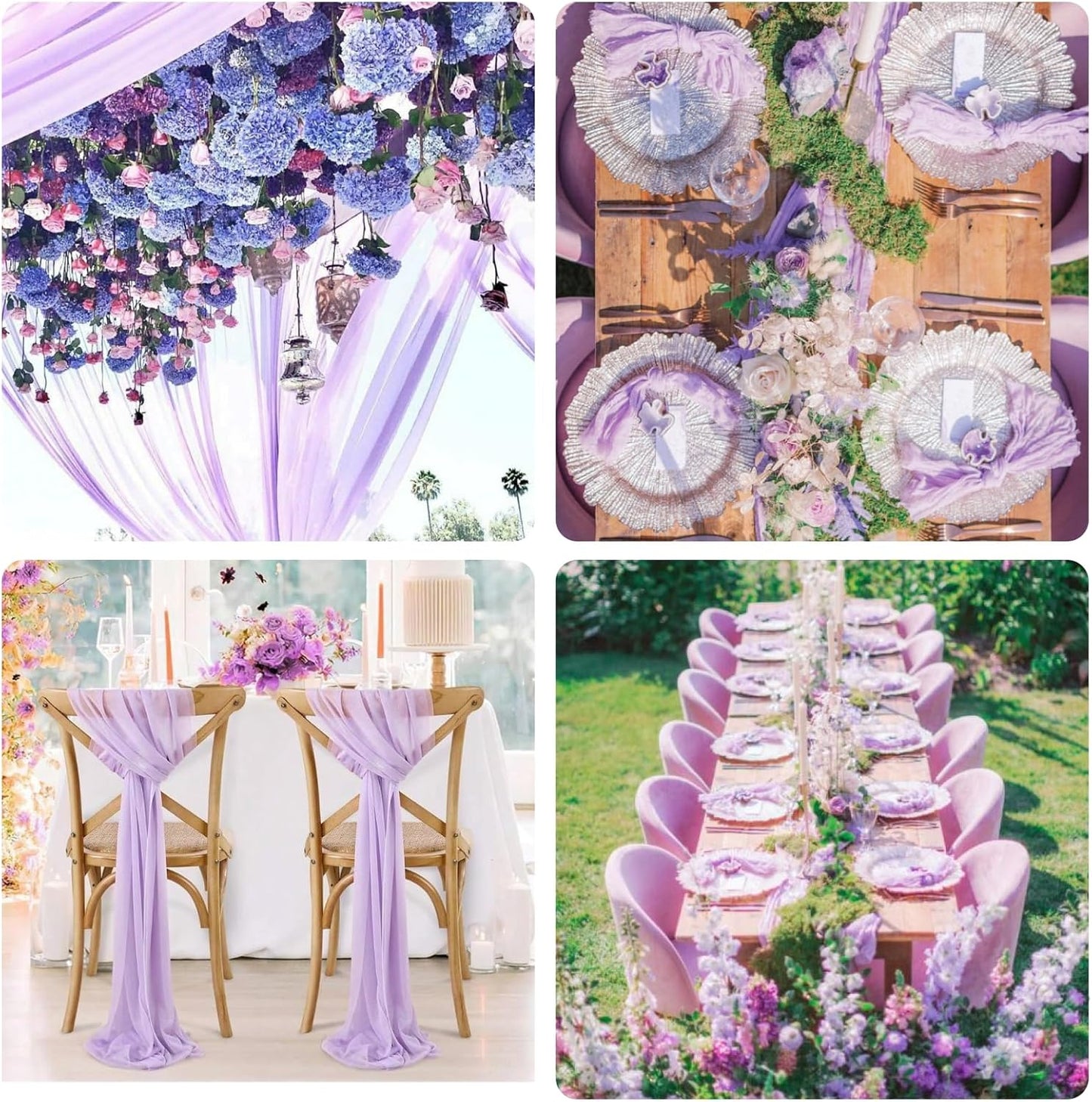 Sioloc 10 Pack Lilac Purple Lavender Cheesecloth Table Runner Fall Autumn Decor for Home 10ft Table Cloth for Tea Wedding Birthday Party Baby Bridal Shower Halloween Thanksgiving