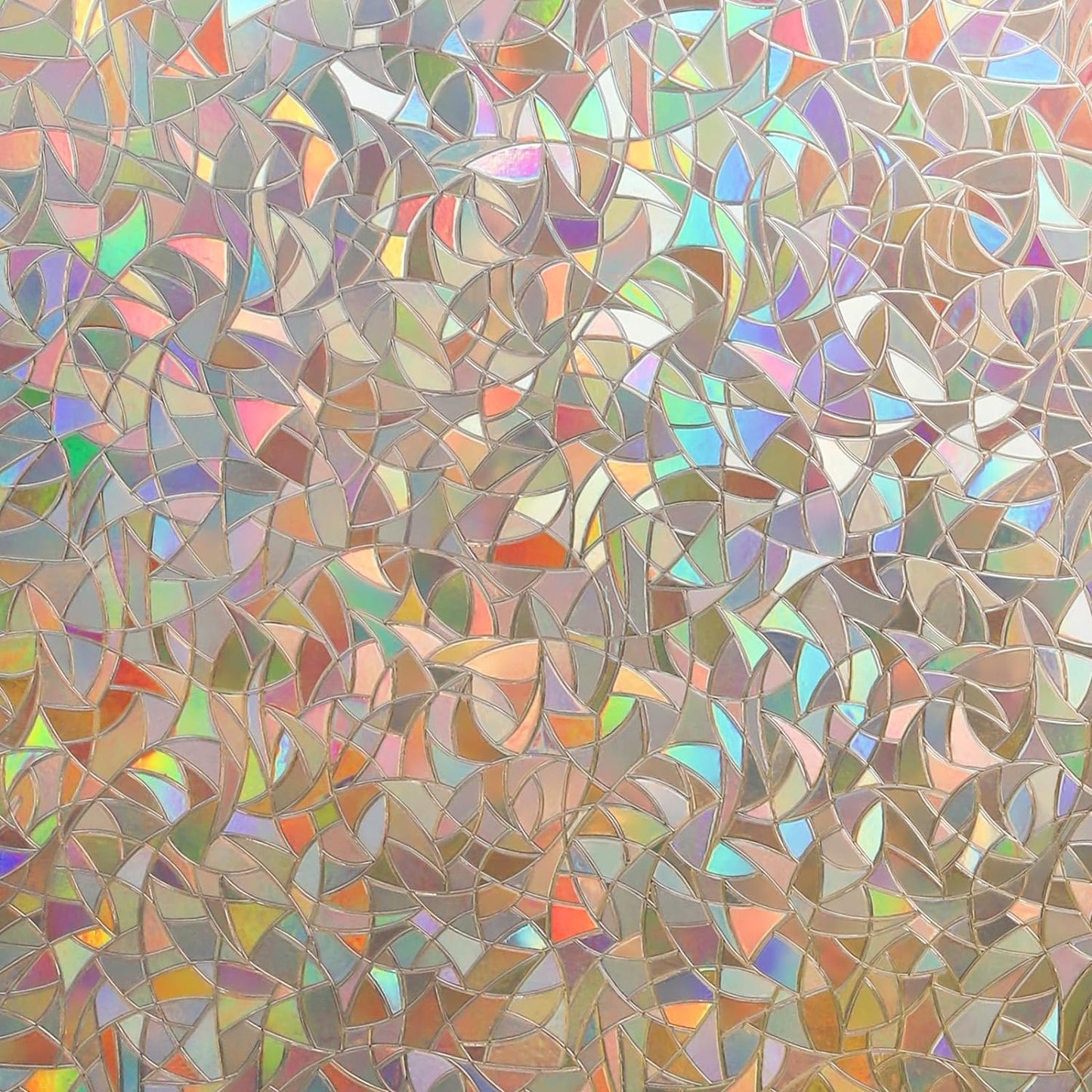 DOWELL Window Privacy Film, Rainbow Window Film, Decorative Stained Glass Clings, Static Cling Door Sticker, Non-Adhesive 3D Decals for Home UV Protection, Dark Brown, 17.5 x 78.7 inches