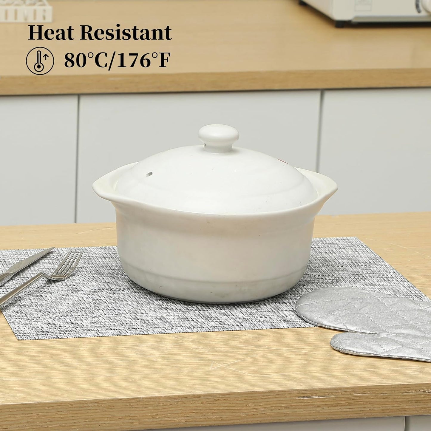 Leetaltree Linen Grey Placemats Set of 12 - Heat Resistant Non-Slip Place mats for Dining Table, Washable Durable PVC Vinyl Woven Table Mats（Linen Grey, 12）