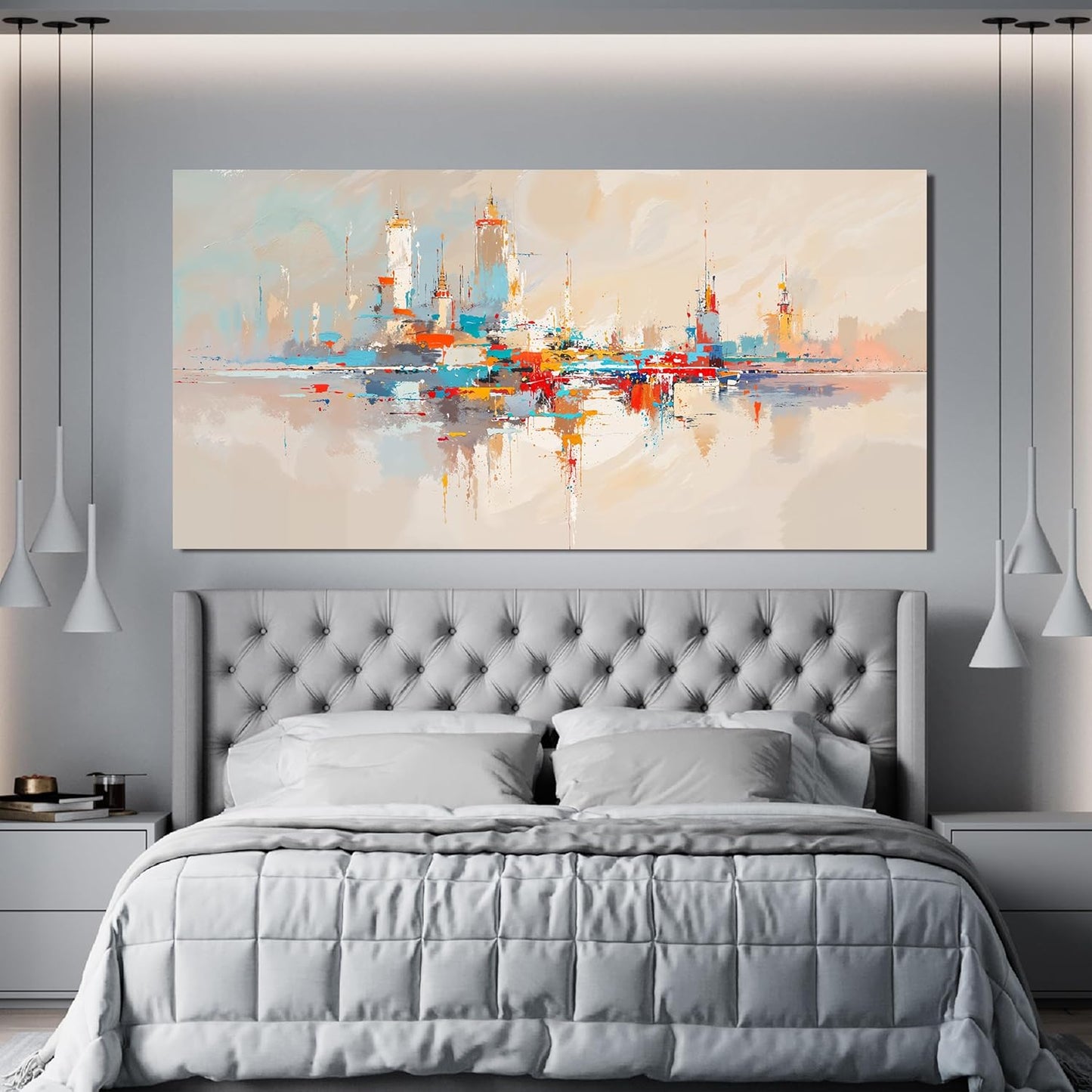 Canvas Wall Art Decor Large Wall Art Pictures for Living Room Abstract Canvas Art Wall Decor Colorful Abstract Wall Art Prints Artwork for Walls Wall Art Decorations Bedroom Home Decor 24" X 48"
