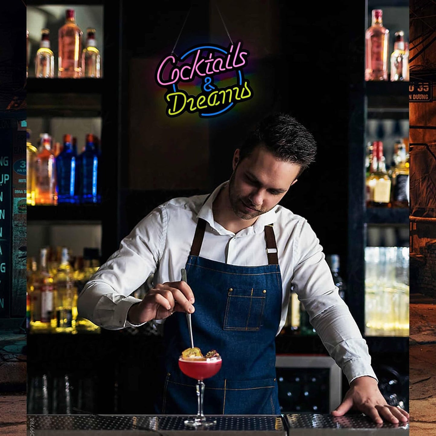 Ultrathin Cocktails Dreams Neon Sign Art Wall Lights for Bedroom Windows Glass Hotel Pub Cafe Wedding Birthday Party Gifts