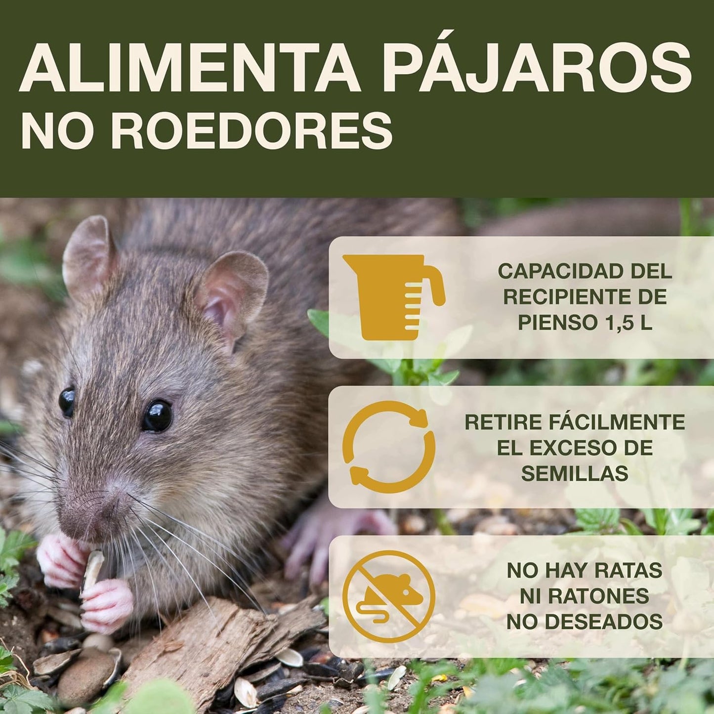 SWISSINNO No Mess Bird Feeder Lucerne Smart Birds for Fat Balls - Feed Birds, not mice & Rats! Robust & Reliable for Hanging - Green