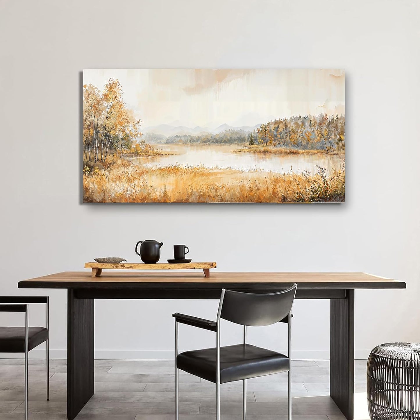 KUPTEU Canvas Wall Art Decor Wall Art Pictures for Living Room Coastal Landscape Art Prints Art Work for Wall Decor Lakeside Wall Decorations Artwork for Walls Bedroom Home Aesthetic Decor 20"X40"