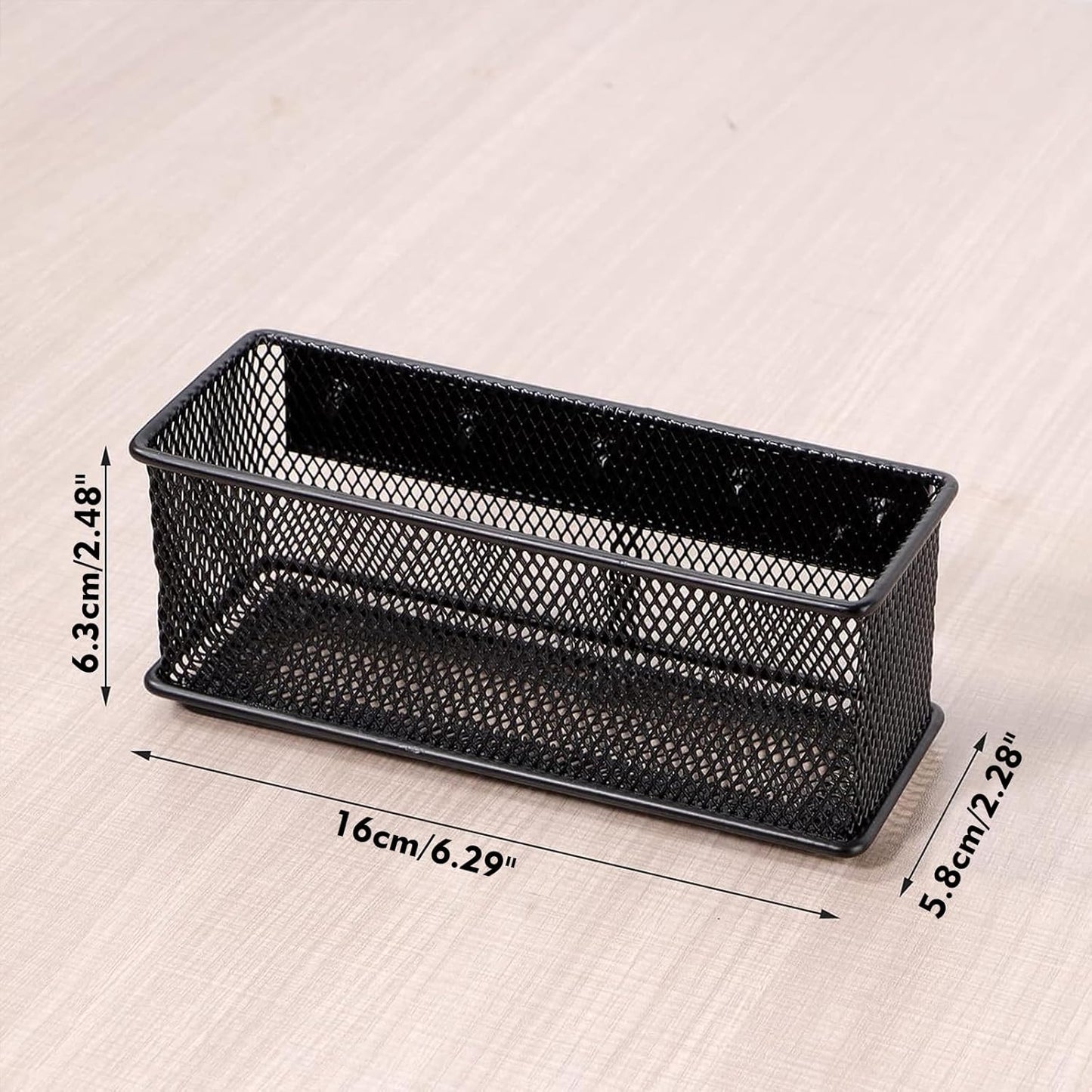 6.29'' × 2.28'' × 2.48 Black Magnetic Basket for Refrigerator Magnetic Locker Organizer for Home Office Accessories, Magnetic Basket for Whiteboard