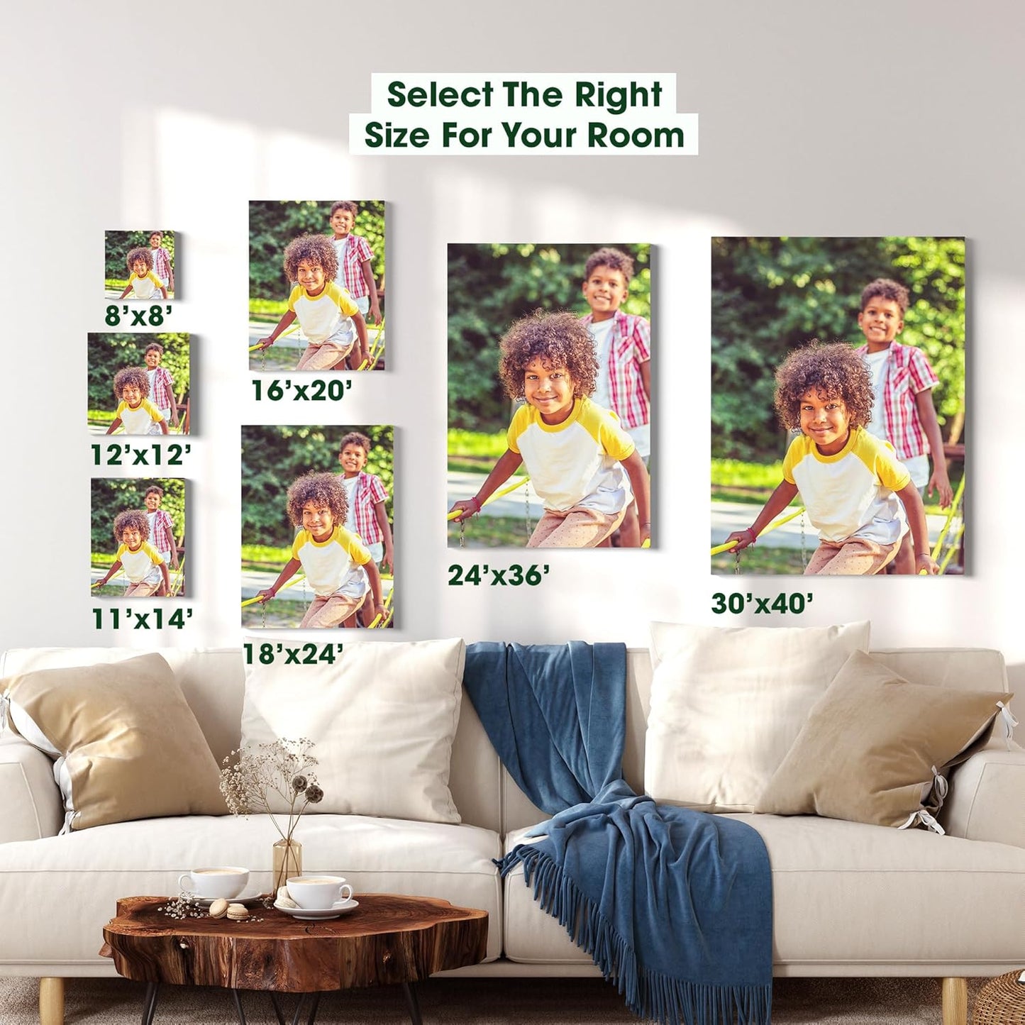 BuildASign Custom Canvas Prints with Your Photos – Personalized Picture To Canvas Wall Art, Perfect for Home Decor, Gifts & Keepsakes, Ready to Hang (30" L x 40" W x .75”D, Classic Brown)