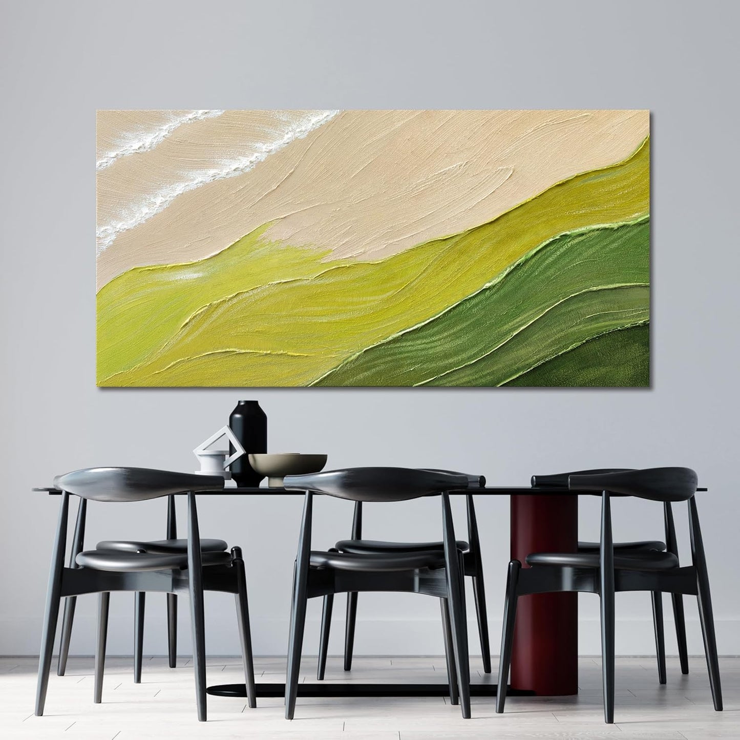 AIXMGSJS Abstract Wall Art Decor Abstract Canvas Art Wall Decor Modern Green Wall Art Prints Large Minimalist Wall Art Pictures for Living Room Large Artwork for Walls Bederoom Office Decor 29" X 58"