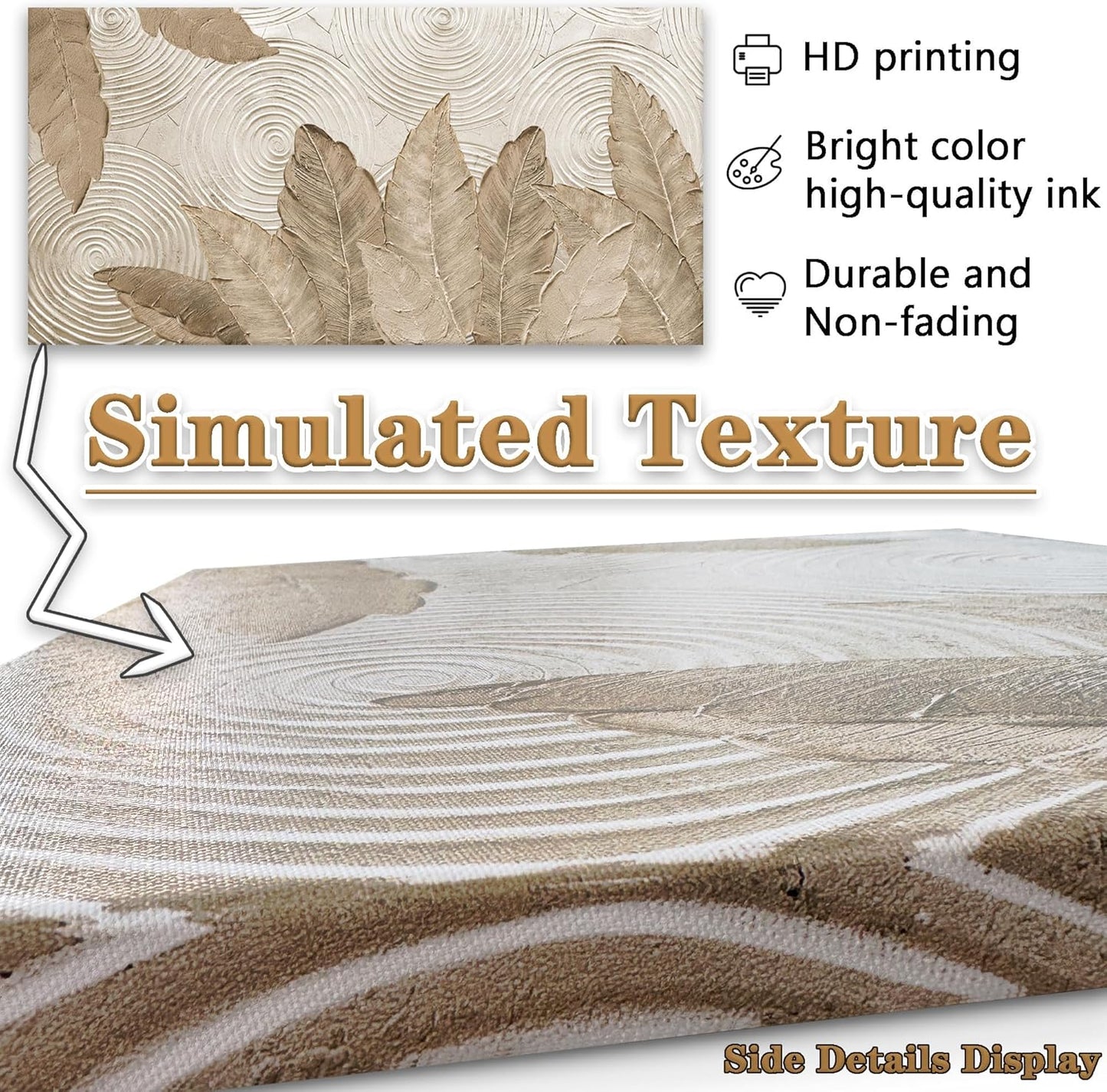 Minimalist & Modern Art for Bedroom Decor Framed Abstract Artwork for Walls Neutral & Contemporary Beige Wall art - Artwork for Living Room and Boho Style Large Abstract Wall Art 24×48IN