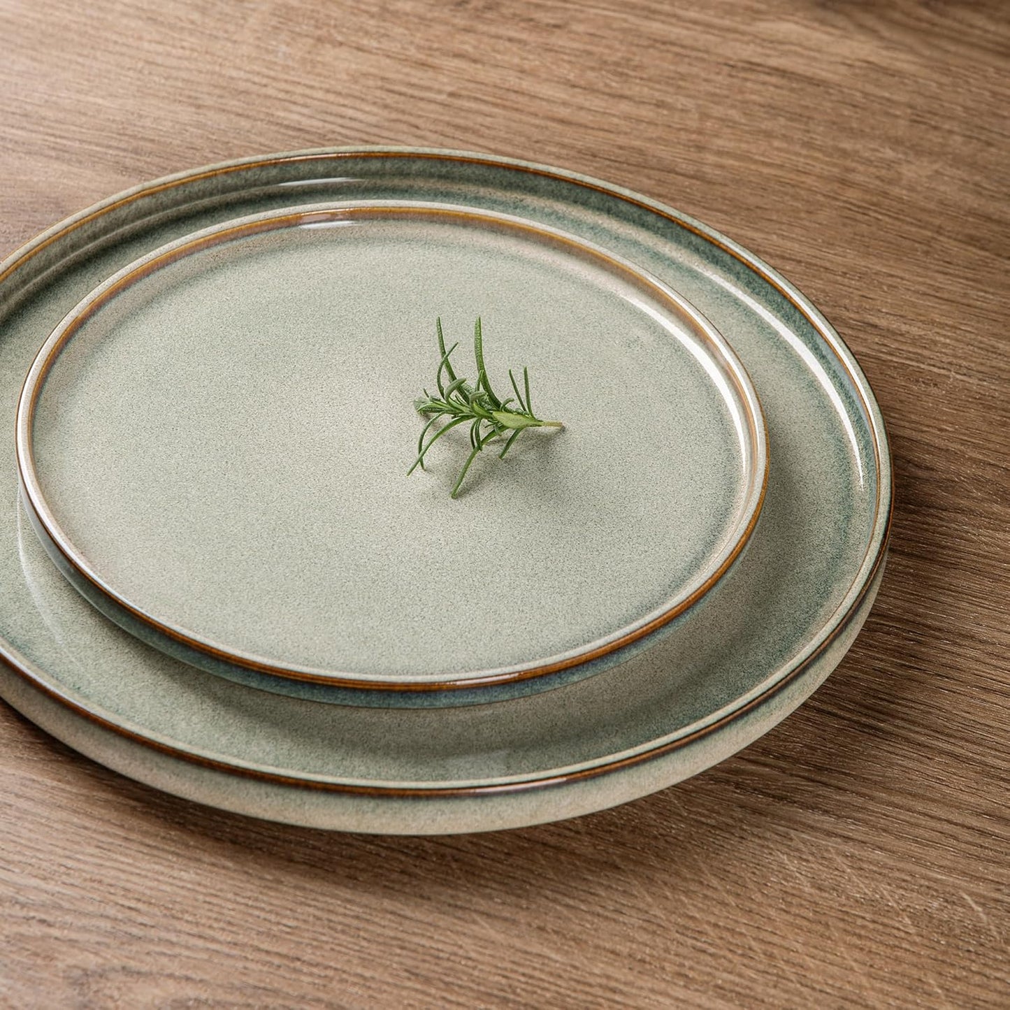 AmorArc Ceramic Dinnerware Sets, Handmade Reactive Glaze Stoneware Plates and Bowls Sets,Highly Chip and Crack Resistant | Dishwasher & Microwave Safe Dishes Set, Service for 4 (12pc)