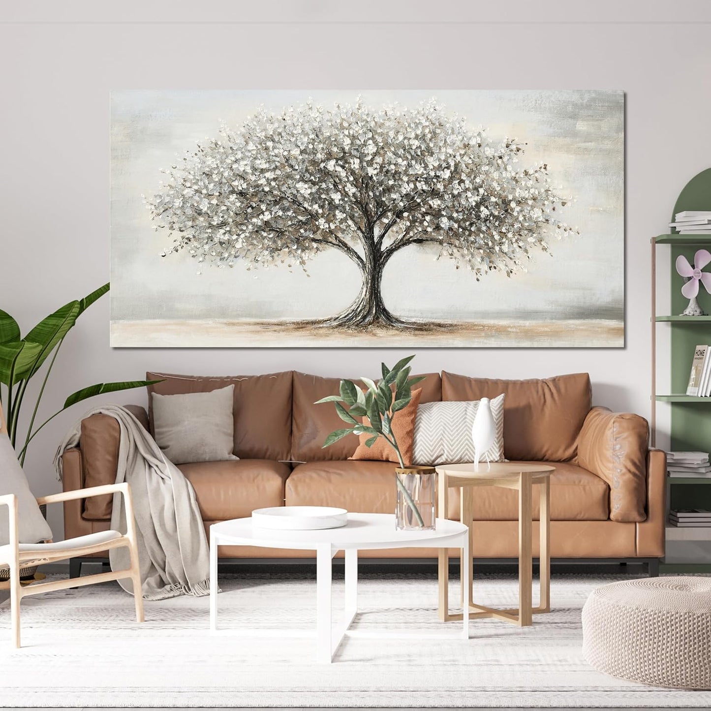 Canvas Wall Art Decor Canvas Art Decor Tree of Life Art Modern Black and White Wall Art Prints Large Artwork for Walls Pictures for Living Room for Bedroom Office Wall Decor 24" X 48"