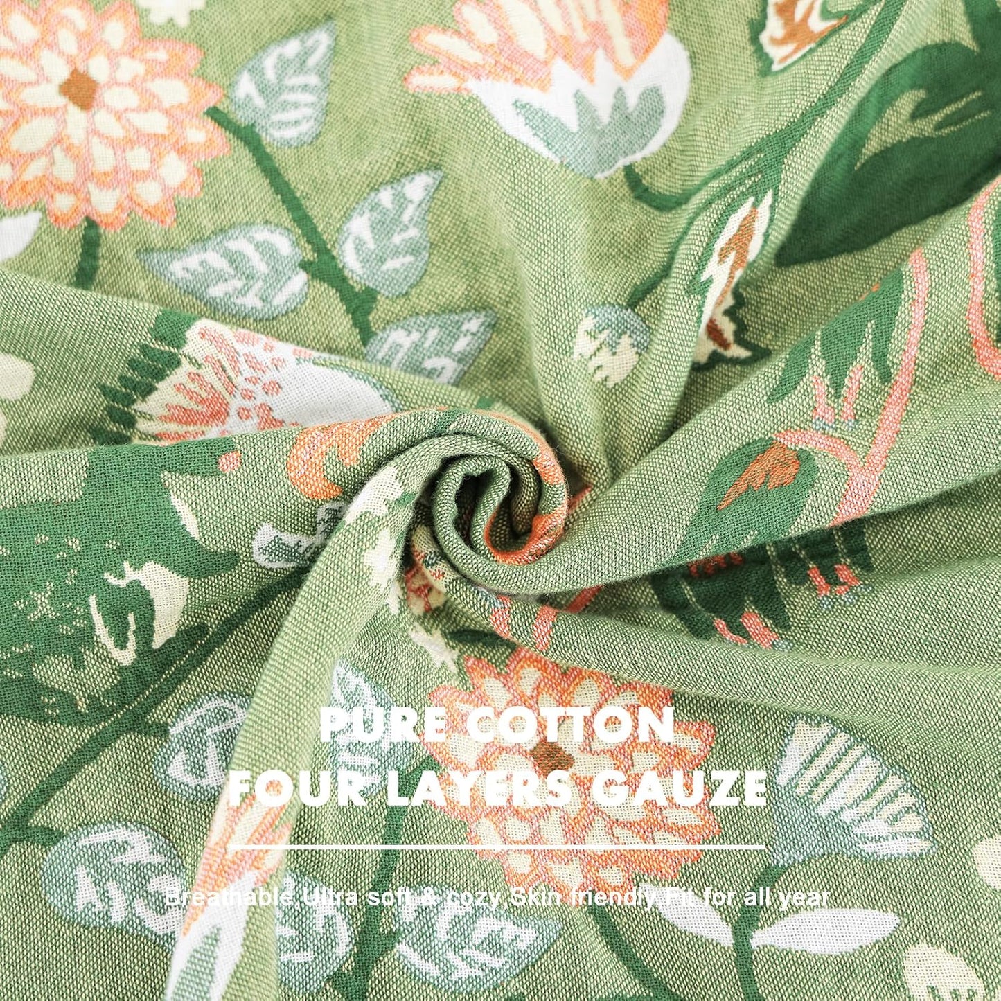 MSGKV Boho Throw Blanket for Couch and Sofa Cotton Blankets for Living Room Bedroom Reversable Florals and Animals Throw 60"x80" Breathable Cozy Blankets